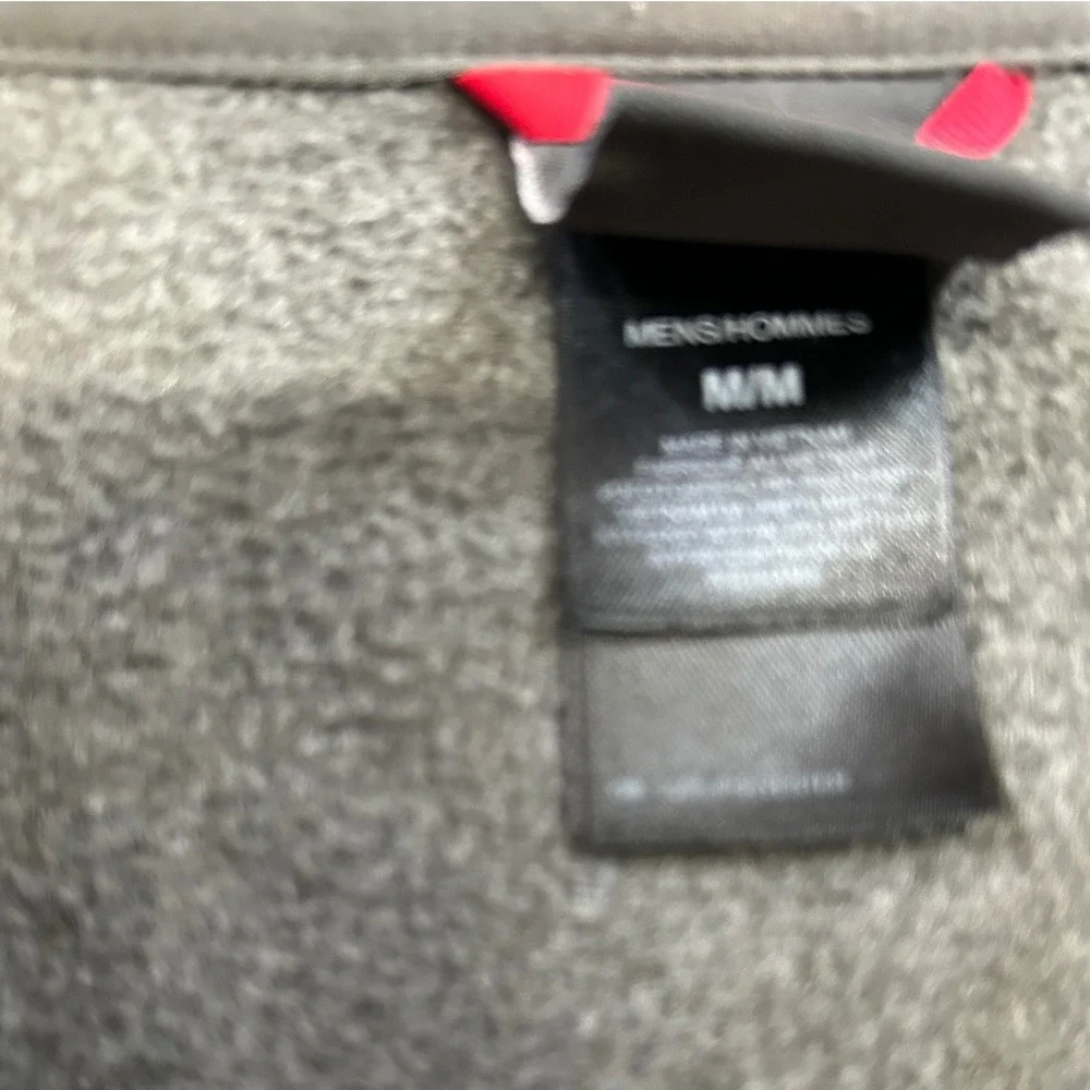 The North Face Mens Grey Quarter Zip Fleece Pullover Chest Pocket Medium